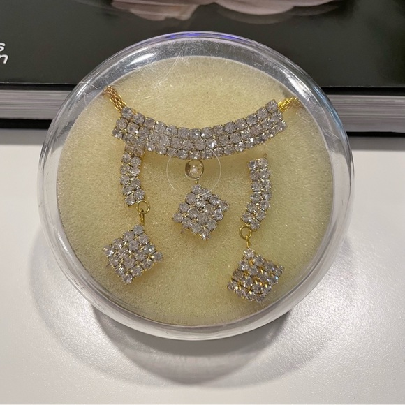 Rhinestone Necklace & Earrings Set - Picture 5 of 5